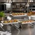 Thumbnail image #2 for 3-Piece Stainless Steel Buffet Riser Set with Curled Ends