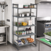 Thumbnail image #2 for Cambro Camshelving Basics Plus 5-Tier Stationary Polymer Shelving Starter Unit, 21 x 36 x 64 Inches, Brushed Graphite
