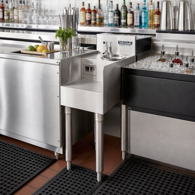 Product image #2 for Eagle 1800 Series 12-Inch Wide Underbar Side-To-Side Modular Blender Station Add-On Unit with Liquid Waste Chute