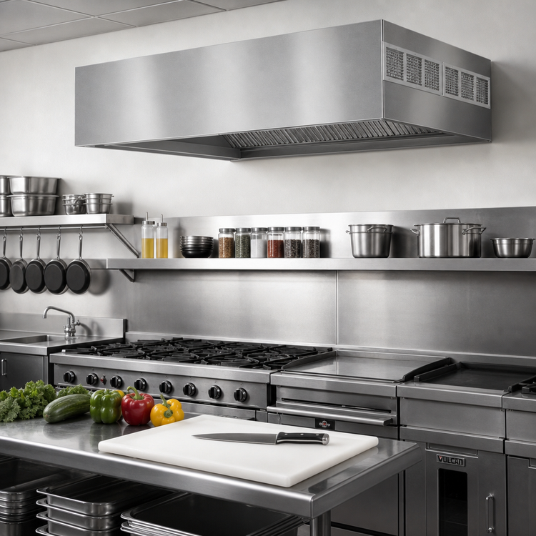 Product image #2 for SpecAir HEF96-72 72-Inch Front Discharge Make-Up Air Wall Type Commercial Exhaust Hood