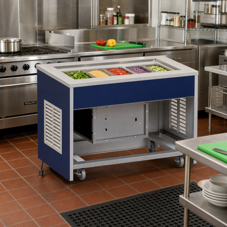 Product image #2 for Atlas Metal INFRM-5 5-Pan Mobile Refrigerated Cold Food Unit