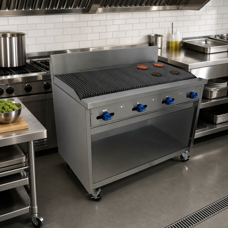 Product image #2 for Comstock-Castle F34-4RB 48-Inch Commercial Gas Radiant Char-Broiler Range with Cabinet Base