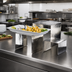 Thumbnail image #2 for American Metalcraft 3-Piece Square Stainless Steel Hammered Buffet Riser Set