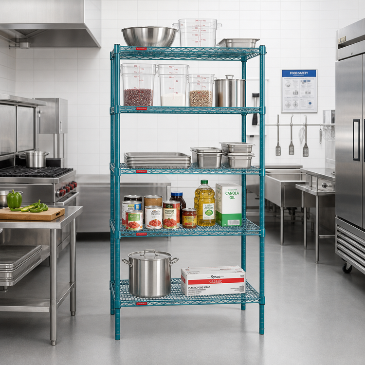 Product image #2 for EagleGard 5-Tier Starter Wire Shelving Unit, 42 x 18 x 74 Inches, Hybrid Epoxy Finish