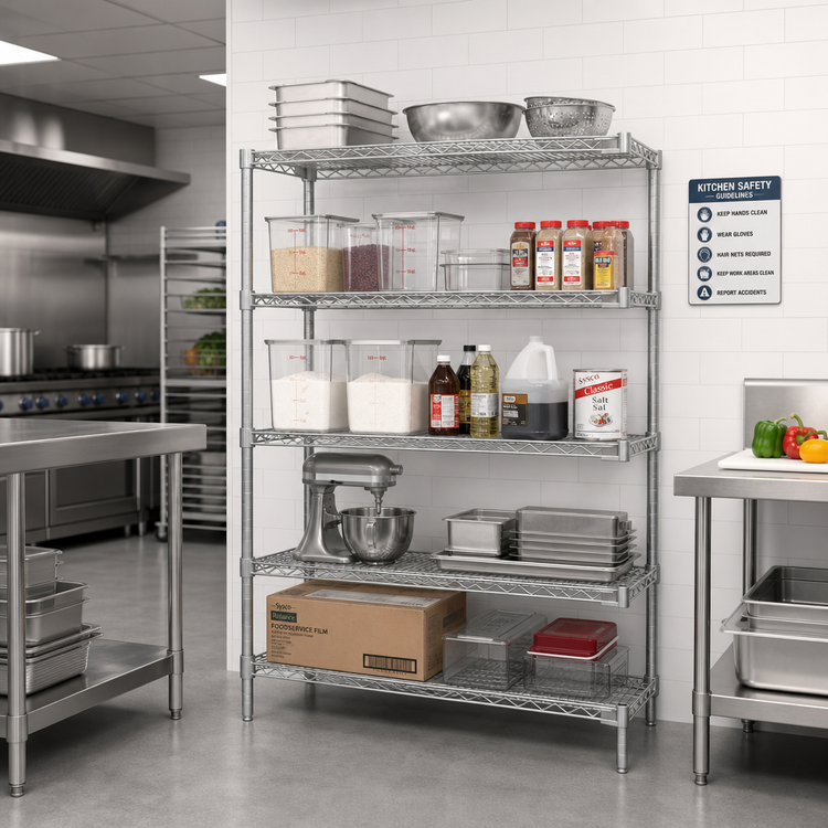 Product image #2 for EAGLEbrite 72-Inch W x 24-Inch D x 86-Inch H 5-Tier Add-On Wire Shelving Unit with QuadTruss Design, Zinc Finish