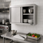 Thumbnail image #2 for John Boos WCS-48-X 48-Inch Stainless Steel Wall Cabinet with Sliding Doors and Fixed Shelf
