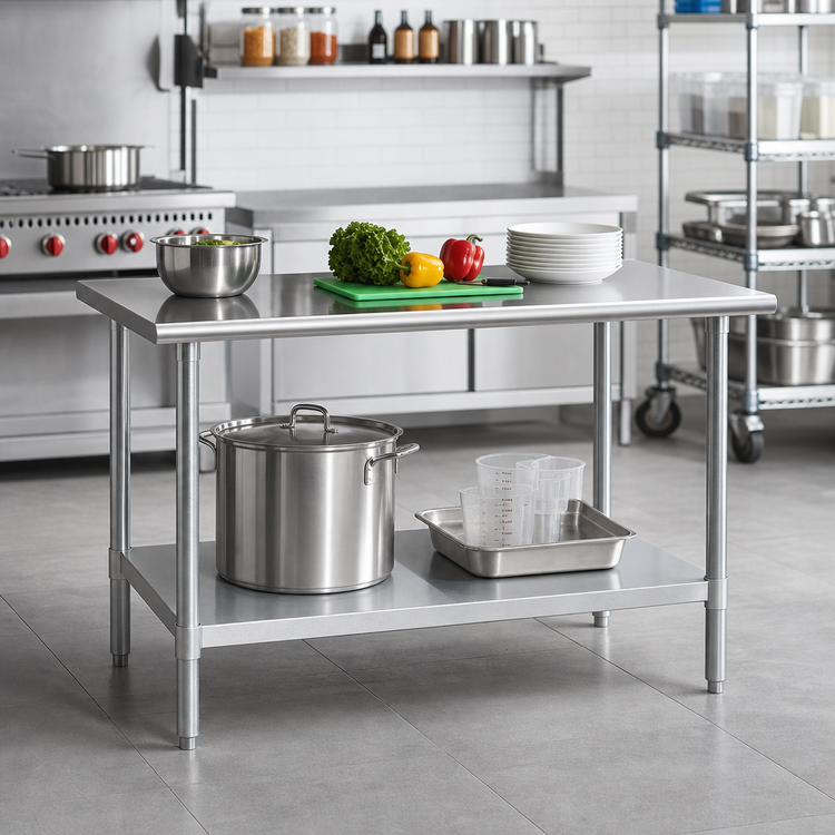Product image #2 for Eagle Spec-Master 30" x 30" Stainless Steel Top Work Table with Adjustable Galvanized Undershelf
