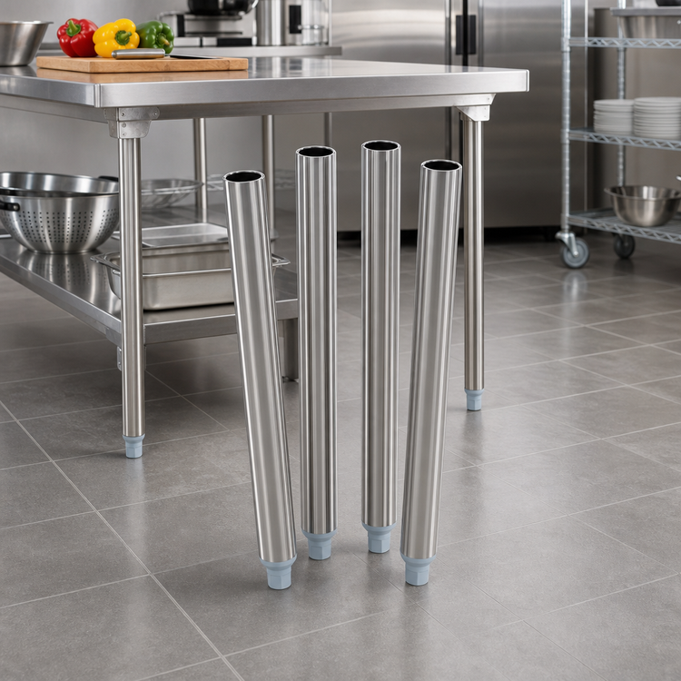 Product image #2 for 34-1/2 Inch Stainless Steel Work Table Legs with Adjustable Feet, Set of 4