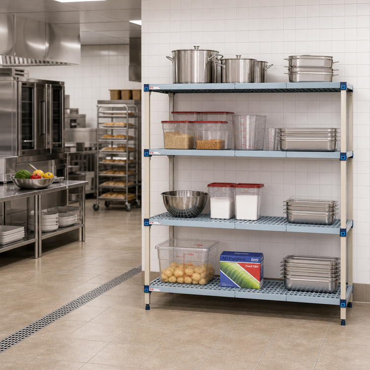 Product image #2 for MetroMax Q 4-Shelf Add-On Polymer/Wire Shelving Unit, 63-Inch Posts