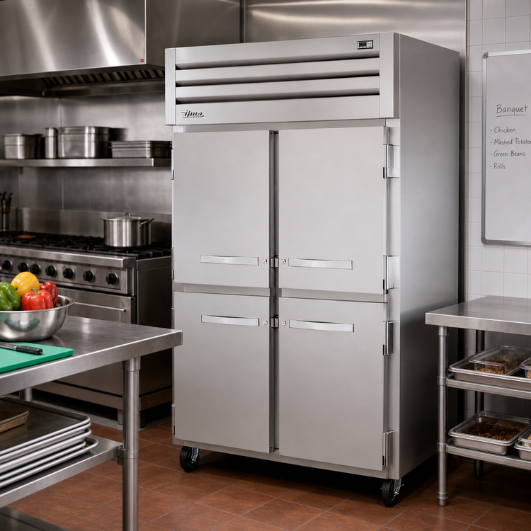 Product image #2 for True SPEC SERIES Two-Section Reach-In Heated Holding Cabinet with 4 Locking Half Doors