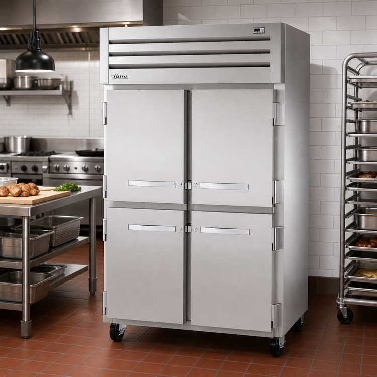 Product image #2 for True SPEC SERIES Two-Section Reach-In Heated Holding Cabinet with 4 Locking Half Doors