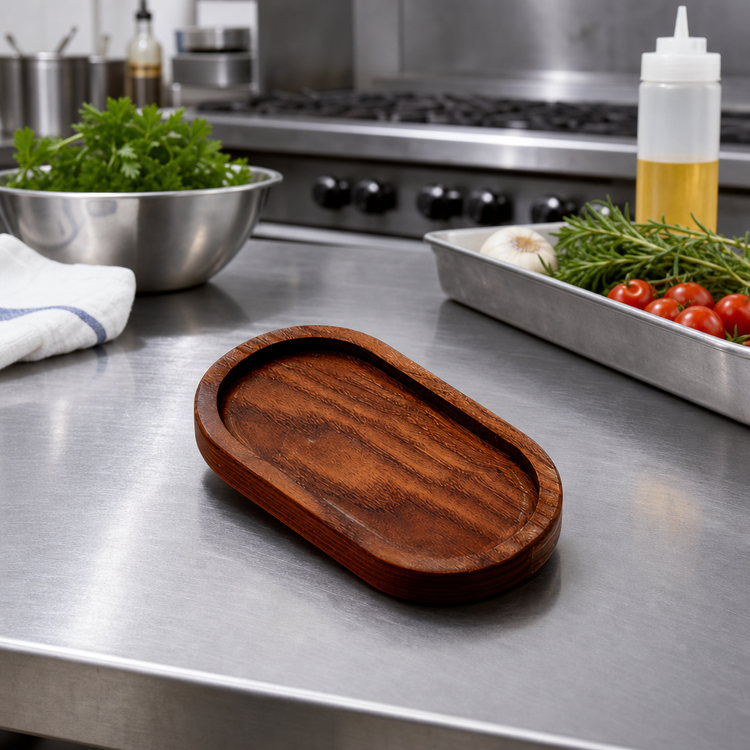 Product image #2 for American Metalcraft Rimmed Oval Ash Wood Serving Board, 7 x 4 Inches