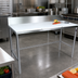 Thumbnail image #2 for John Boos 60-Inch x 24-Inch Reversible Poly Top Trimming Table with 6-Inch Boxed Backsplash and Stainless Steel Base
