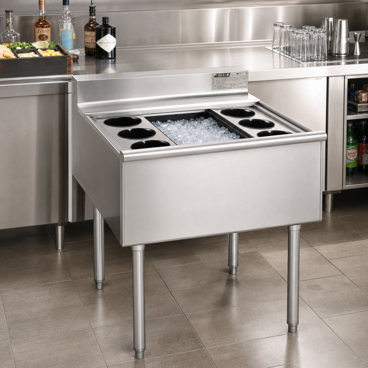 Product image #2 for Eagle Group 2200 Series 40-Inch Underbar Cocktail Unit with 12-Inch Insulated Ice Bin and 7-Circuit Cold Plate