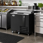 Thumbnail image #2 for Koolmore KM-BOC36-BK Commercial Bottle Cooler, 36-Inch, 9.2 Cu. Ft., Black, Sliding Door, Built-In Opener