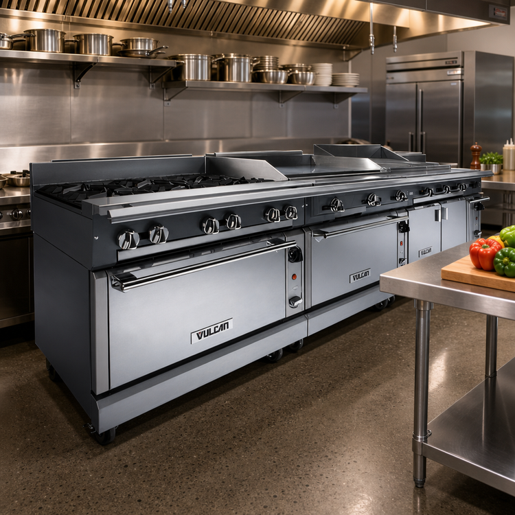 Product image #2 for Vulcan V Series Heavy Duty 12-Inch Commercial Gas Range with 2 Open Burners and Storage Cabinet Base