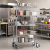 Thumbnail image #2 for Super Erecta 5-Tier Wire Stem Caster Cart, 36W x 18D x 68H, Chrome Plated