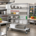 Thumbnail image #2 for Quantum Five-Shelf Mobile Wire Enclosed Cart, 48 x 24 x 80 Inches, 1200 lb Capacity