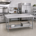 Thumbnail image #2 for Duke Deluxe 316 Series Stainless Steel Work Table with 1-1/8-Inch Riser, 24-Inch Deep x 144-Inch Long