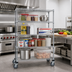 Thumbnail image #2 for Quantum 60 Inch W x 24 Inch D x 69 Inch H Mobile Chrome-Plated Wire Shelving Cart with 4 Shelves