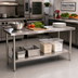 Thumbnail image #2 for Klinger's Trading AST1860 Heavy Duty Stainless Steel Work Table, 60W x 18D x 36H Inches, Flat Top with Undershelf