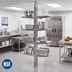 Thumbnail image #2 for Back-To-Back Stainless Steel Floor-To-Ceiling Cantilever Shelving Upright, 144 Inch, NSF