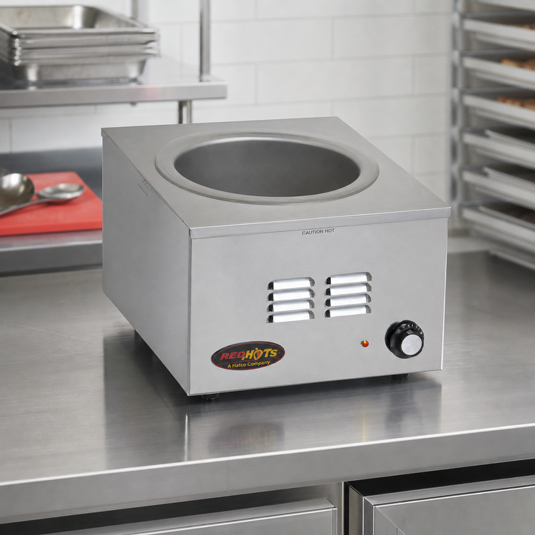 Product image #2 for Eagle Group RedHots Single-Compartment Countertop Electric Food Warmer, 7 Quart Round Pan, Wet/Dry, 120V
