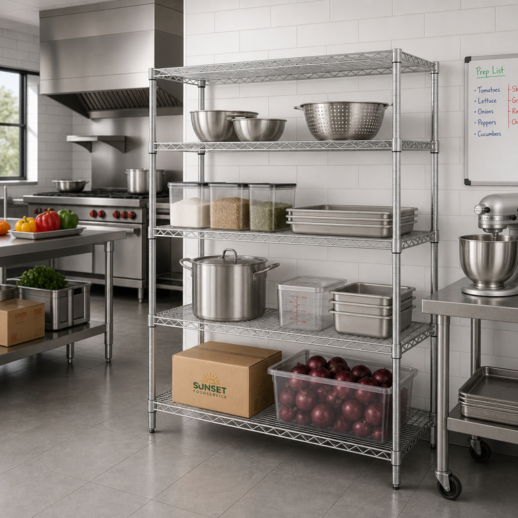 Product image #3 for Metro Super Erecta 4-Shelf Stationary Starter Wire Shelving Unit, 42"W x 18"D x 63"H, Metroseal 3 Epoxy Finish
