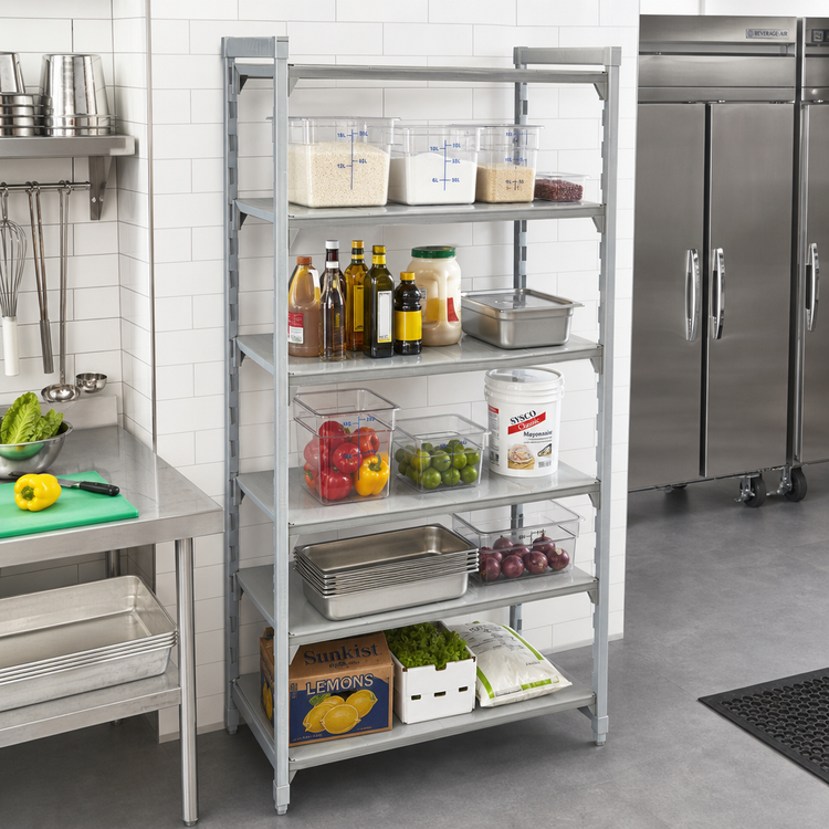Product image #3 for Cambro Camshelving Premium 60-Inch Wide x 21-Inch Deep x 84-Inch High 5-Shelf Solid Stationary Starter Unit
