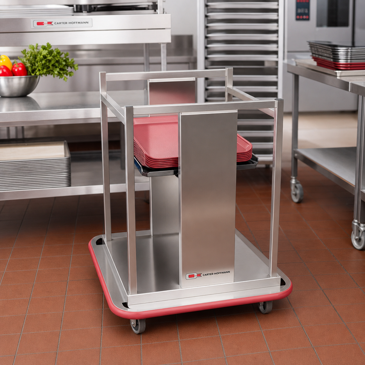 Product image #2 for Carter-Hoffmann Open 2-Stack Mobile Tray Dispenser for 14 x 18 Inch Trays
