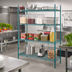 Thumbnail image #2 for Red-i-Pak 4-Tier Wire Shelving Unit, 60 x 24 x 63 Inches, Stationary, Blue-Green Hybrid Epoxy Finish
