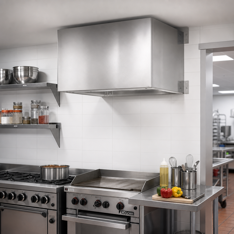 Product image #2 for Advance Tabco Stainless Steel Condensate Hood, 36 x 36 x 20.5 Inches, Wall/Ceiling Mount, No Fan