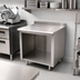 Thumbnail image #2 for Advance Tabco Special Value Economy 16-Gauge 304 Stainless Steel Open Base Work Table with 5-Inch Backsplash, 36 x 24 Inches