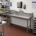 Thumbnail image #2 for John Boos PBMSHS-F2-8020 Freestanding Multi-Station Hand Wash Sink, 80 Inch Wide, 4 Sets of 4-Inch On-Center Faucet Holes