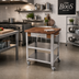 Thumbnail image #3 for John Boos Cucina Elegante 30-Inch Walnut Butcher Block Cart with Drawer, Shelves and Locking Casters