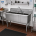 Thumbnail image #2 for Advance Tabco Special Value Series 3-Compartment Fabricated Sink, Floor Model, No Drainboard, 18