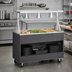 Thumbnail image #2 for Vollrath 2-Series Affordable Portable 46-Inch Mobile 3-Pan Non-Refrigerated Cold Food Station with Buffet Breath Guard and Open Storage Base - Granite