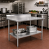 Thumbnail image #2 for John Boos Stallion 72-Inch x 24-Inch Stainless Steel Work Table with 5-Inch Backsplash and Adjustable Undershelf