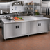 Thumbnail image #2 for Advance Tabco Special Value Economy Enclosed Work Table with Cabinet Base, Mid-Shelf and Hinged Doors, 108
