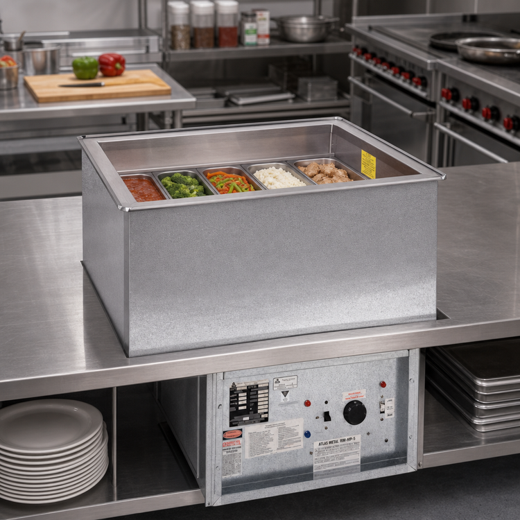 Product image #2 for Atlas Metal RM-HP-5 5-Pan Hot/Cold Drop-In Food Well