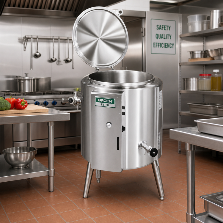 Product image #2 for Groen EE-20 20-Gallon Electric Steam Jacketed Kettle with Tri-Leg Base