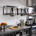 Thumbnail image #2 for Advance Tabco 36-Inch Wall-Mounted Double-Bar Stainless Steel Pot Rack with 12 Plated Double Hooks