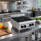 Thumbnail image #2 for Serv-Ware SHPS-24-SA 24-Inch 4-Burner Natural Gas Hot Plate with Stainless Steel Construction and Cast Iron Grates