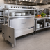 Thumbnail image #2 for Randell 74-1/2 Inch Modular Chef Service Counter Left Chef-Side Section with Plate Storage Cabinet and Double Overshelf