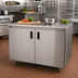 Thumbnail image #2 for Advance Tabco Special Value Economy Enclosed Work Table, 72 x 30 Inches, Cabinet Base with Hinged Doors and Mid-Shelf, 16 Gauge 304 Stainless Steel Top