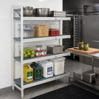 Thumbnail image #2 for Fermod Fermostock 4R42A66-CE 4-Tier Corner Expansion Polymer Shelving Unit, 42" W x 14" D x 66" H, 800 lb/Shelf