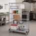 Thumbnail image #2 for Quantum 48 x 24 x 80 Inch 5-Shelf Wire Enclosed Mobile Cart, Chrome Plated Finish, 1200 lb. Capacity