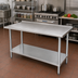 Thumbnail image #2 for Advance Tabco 72-Inch x 36-Inch Stainless Steel Work Table with Adjustable Undershelf and 1-1/2-Inch Rear Backsplash