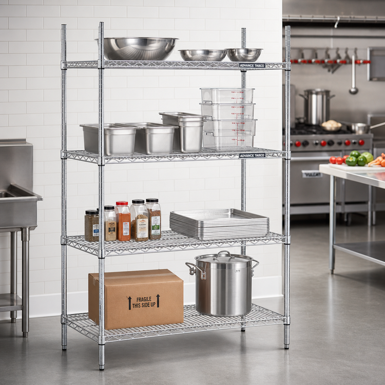 Product image #2 for Advance Tabco Special Value Heavy Duty Chrome Plated Wire Shelf, 72 x 24 Inches