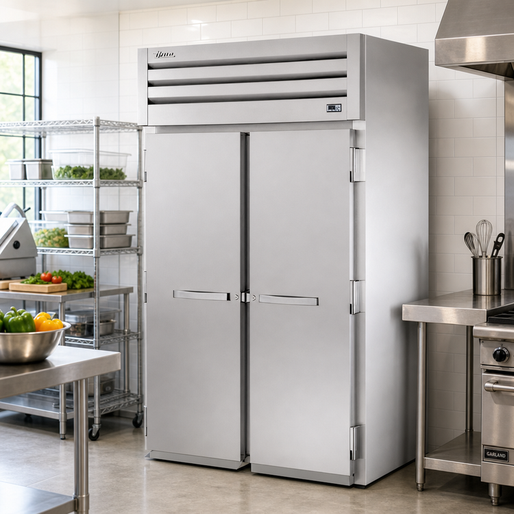 Product image #2 for True Spec Series 2-Section Roll-In Freezer with Locking Stainless Steel Doors and Self-Contained Refrigeration